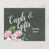 Pink Floral Chlakboard - budget voor aangepaste br (Voorkant)