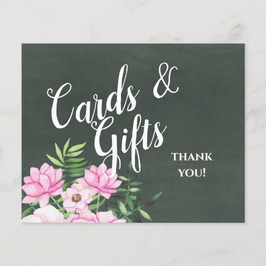 Pink Floral Chlakboard - budget voor aangepaste br (Voorkant)