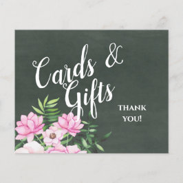 Pink Floral Chlakboard - budget voor aangepaste br