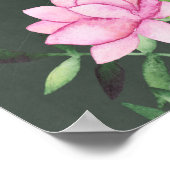 Pink Floral Chlakboard - budget voor aangepaste br Poster (Hoek)