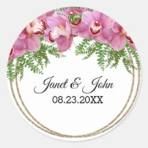 Pink Floral Classic Round Sticker