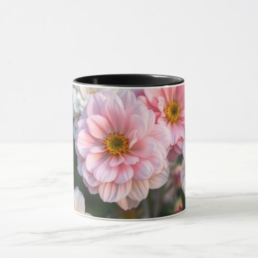 Pink Floral Coffee Cup Mok (Midden)