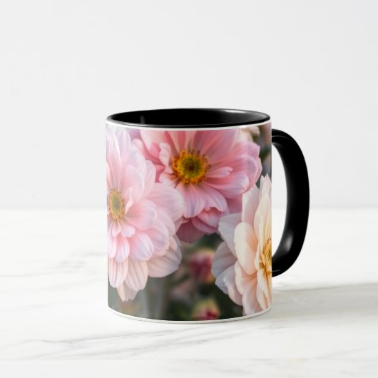 Pink Floral Coffee Cup Mok (Voorkant rechts)