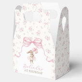 Pink Floral Coquette Bow Bunny 1st Birthday Bedankdoosjes (Geopend)