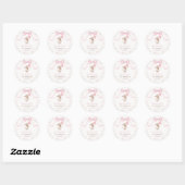 Pink Floral Coquette Bow Bunny 1st Birthday Ronde Sticker (Vel)