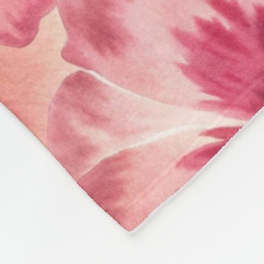 Pink Floral Coquette Fleece Deken (Hoek)