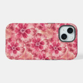 Pink Floral Coquette iPhone 15 Case (Achterkant horizontaal)