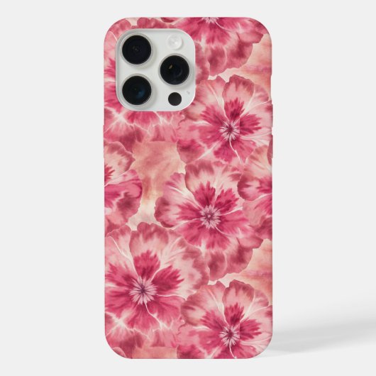 Pink Floral Coquette iPhone Hoesje (Achterkant)
