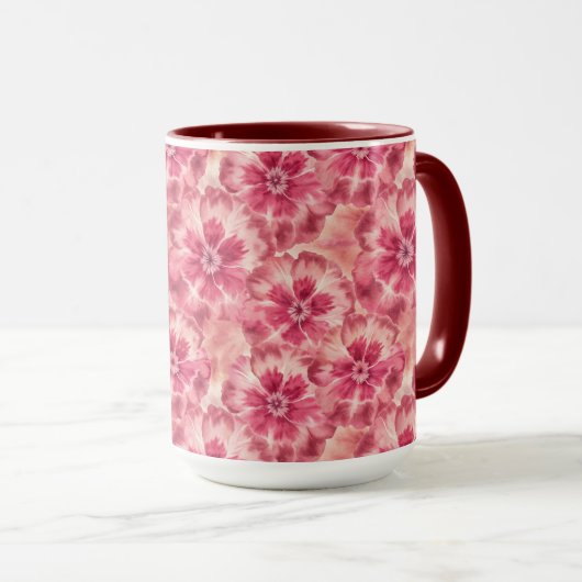 Pink Floral Coquette Mok (Voorkant rechts)