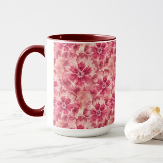 Pink Floral Coquette Mok (Met donut)