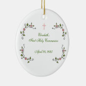 Pink Floral Corners, Religieuze Kernen Keramisch Ornament (Rechts)