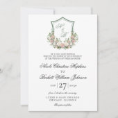 Pink Floral Crest Kaart (Voorkant)