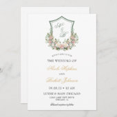 Pink Floral Crest Kaart (Voorkant / Achterkant)