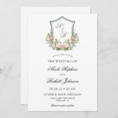 Pink Floral Crest Kaart (Voorkant / Achterkant)