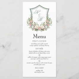 Pink Floral Crest Menu
