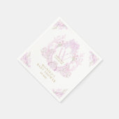 Pink Floral Crest Preppy Girl Baby shower Servet (Hoek)