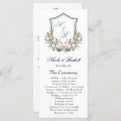 Pink Floral Crest Programmakaart (Voorkant / Achterkant)