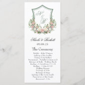 Pink Floral Crest Programmakaart (Voorkant)