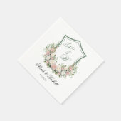 Pink Floral Crest Servet (Hoek)