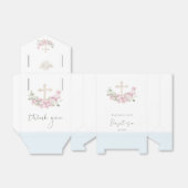 Pink Floral Cross Angel Baptism Favor Boxes Bedankdoosjes (Uitgevouwen)