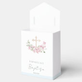 Pink Floral Cross Angel Baptism Favor Boxes Bedankdoosjes (Geopend)