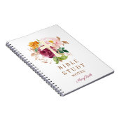 Pink Floral Cross Personalized Bible Study Notitieboek (Rechterzijde)