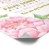 Pink Floral Crown Princess 1st Birthday Milestone Poster (Hoek)