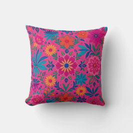 pink floral cushion kussen