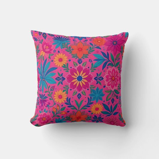 pink floral cushion kussen (Voorkant)