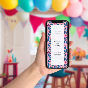 Pink Floral Cutout Geïnspireerd All Purpose Party Kaart