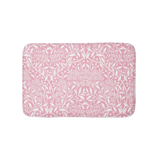 Pink Floral Damask Pattern Badmat (Voorkant)