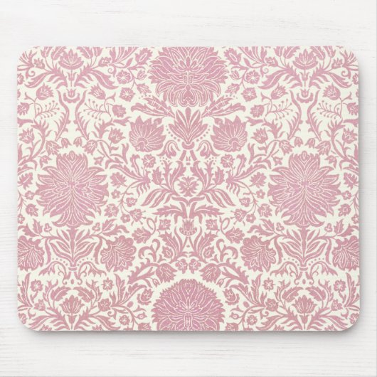 Pink Floral Damask Pattern Muismat (Voorkant)