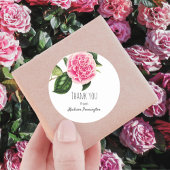 Pink Floral | Dank u Classic Ronde Sticker