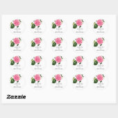 Pink Floral | Dank u Classic Ronde Sticker (Vel)