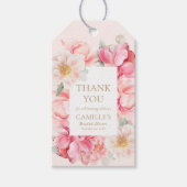 Pink Floral Dank u Vrijgezellenfeest Cadeaulabel (Voorkant)
