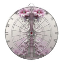 Pink Floral Dartboard