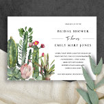 PINK FLORAL DESERT CACTI FOLIAGE VRIJGEZELLENFEEST KAART<br><div class="desc">Een perfect bruiloft collectie voor hen die op zoek zijn naar een smaakvol, elegant levendig cactus-thema. De design van het cactussen en het sachelesultaat worden met de hand in de waterverf geschilderd. Pas het aan met jouw naam, uw trouwdatum, en ben zeker om een speciaal bericht te omvatten. Veel design...</div>