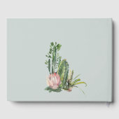 PINK FLORAL DESERT CACTI FOLIAGE WATERVERF GASTENBOEK (Achterkant)