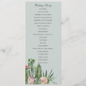 PINK FLORAL DESERT CACTI WEDDING CEREMONY PROGRAMM MENU (Achterkant)