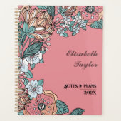 Pink Floral DIY Study 2027 Name Planner Student (Voorkant)