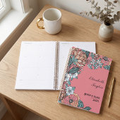 Pink Floral DIY Study 2027 Name Planner Student