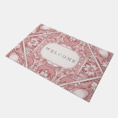 Pink Floral Doormat Deurmat (Schuin)