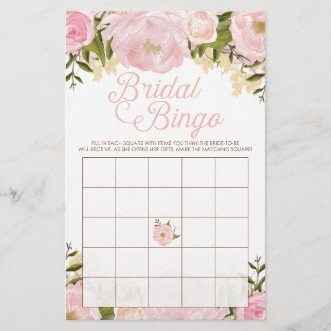Pink Floral Double Sided Vrijgezellenfeest Games (Voorkant)