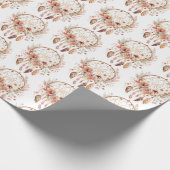 Pink Floral Dream Catcher Cadeaupapier (Hoek)
