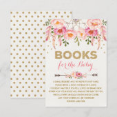 Pink Floral Dreamweaver/Boho Books for Baby Informatiekaartje (Voorkant / Achterkant)