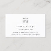 Pink Floral Dress Logo Wedding Event Visitekaartje (Achterkant)