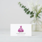Pink Floral Dress Logo Wedding Event Visitekaartje (Staand voorkant)