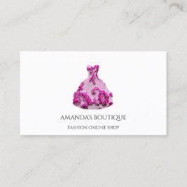 Pink Floral Dress Logo Wedding Event Visitekaartje