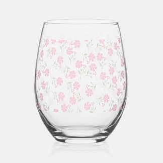 Pink Floral Drinkware Set Wijnglas Zonder Voet
