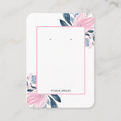 Pink Floral Earring Display Holder Visitekaartje (Voorkant)